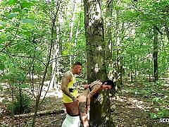 German College Girl caught Teen Couple have clips marahallese in Forest and Join in FFM 3Some