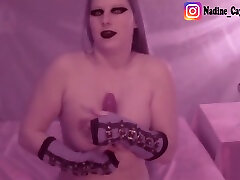 Jerk Off With Nadine Cays The German Gothic anal poy fack & Her Natural Monster Tits