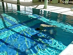 Hot Us Blondie Swims Naked In The Pool - trisha stratus wwe Cruz