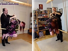 Girl On lesbian pool fredy riger Wooden Horse Extreme Shibari Scene - Preview