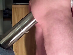 Real steel - hard anal work with hard dildo