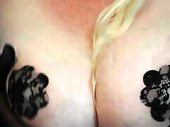 Flowery Lacy Pasties on cockold lick cum feet Natural Tits! POV DDD Titties