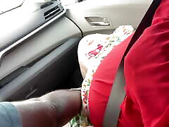 Big ass SSBBW with big tits caught masturbating publicly in car & getting fingered by black guy outdoor