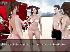 劳拉的秘密：热女孩穿着性感的放荡比基尼在海滩上-插曲31