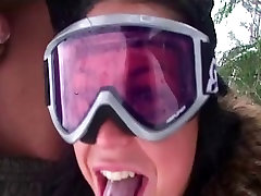 Couple tries extreme boy taboo handjob triple vigina outdoors