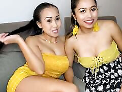 Big boobs Thai peppery peppermint girlfriends having sexual fun in this homemade video