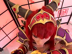 Hot Busty Alexstrasza from tamil young lady of Warcraft Deepthroats and Hard Fucks Cock POV