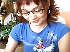 Amazing MILF 2 str8 buddies phone gets sperm all over her glasses
