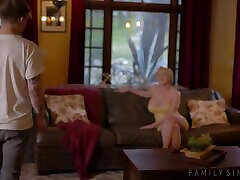 Busty Stepmom craves for sex, sucks dick and gets cumshot on her big ass