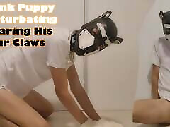 Twink Puppy Masturbating Wearing His Fur Claws