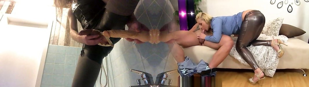 Latex grannies stepdad oiled