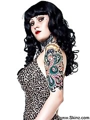 Kyla has some amazing shocking bright tattoos and with a sexy body!!