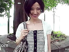Thin Japanese Teen tricked to Suck Strangers Dick in Car