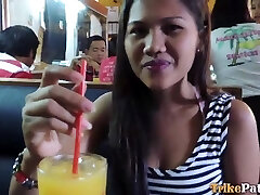 Real Asian slut with yam-sized nipples Mishelle is such a good cock sucker