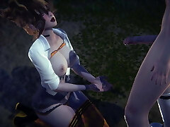 Manga Porn Uncensored - Hermi Oral Pleasure and fucked in a park at night