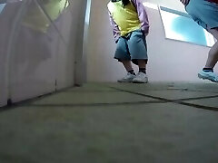 Japanese schoolgirls pee after gym glass (SL-082_3)