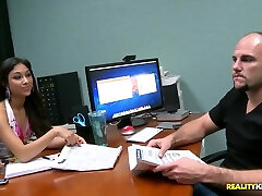 Long haired goddess with tanned need to demonstrate her passion at the casting