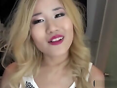Blonde Asian Girlfriend Gives Head And Boinks
