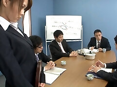 A sexy naughty secretary is very important to the company's crew spirit