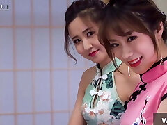 The beautiful feet of Cheongsam sisters