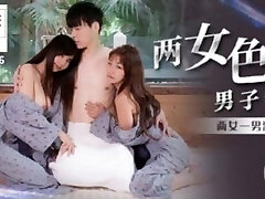 Surprise Threesome FFM with Two Insane Asian Teens and Gets an Awesome Creampie
