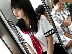 Public Gangbang in Bus - Japanese Teen get Fucked by many elder Guys