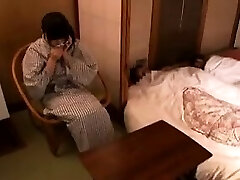 Huge-chested Japanese beauty drops her underwear and makes herself