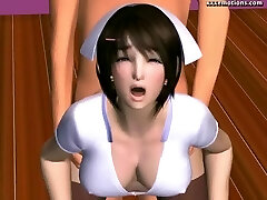 Super-fucking-hot animated nurse pleasuring a dick
