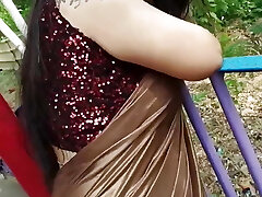 Cute girlfriend feels shy when guy touches her boobs