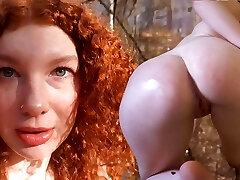 Scorching German Ginger Teen Squirtet in the Woods!