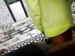 Indian Girl Fun in a office bed room. Indian Couple joy with a bed room