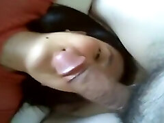My chinese wife guzzle sperm