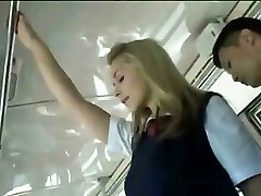 Blonde Helps Chinese Boy On Bus