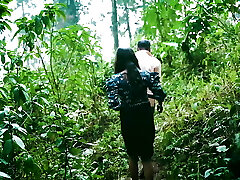 Boyfriend fucks Desi Pornstar The StarSudipa in the open Jungle for jism into her Hatch ( Hindi Audio )