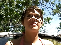 Short Hair College Girl Haileey James Pickup and Fuck by White Monster Prick
