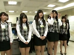 Super-naughty boss makes his secretaries drop their panties in the office