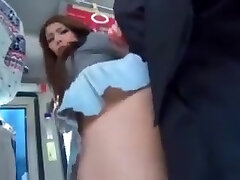 Thick butt japanese girl fucked on bus