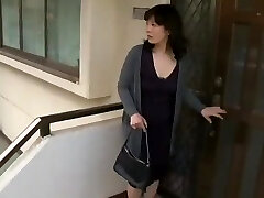 Horny Asian dame sucks and fucks with a friend until he cums