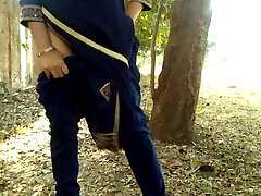 fucking stepsister in public risky romp in forest