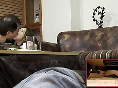 Cougar Is Secretly Lusting After A Stud That's Not Her Husband Frolicking With Herself Under The Table - 3