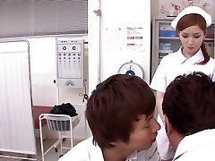 JAPANESE HORNY NURSE GETS FUCKED BY TWO Lollipops CREAMPIE