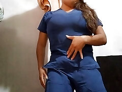 nurse seduces her homemade porn followers, shows them her spectacular bum and vagina ready to fuck