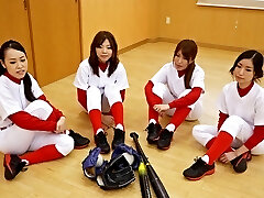 The schoolgirls of baseball team like hot hookup with creampie