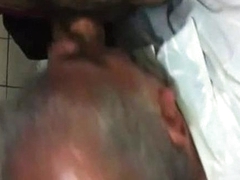 Old man get fuck in toilet nice Mouth cum