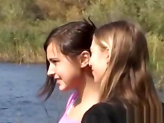 Two 18yo chicks nude by the river