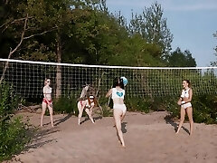 Outdoor girl-girl fingering on the beach with lovely darlings