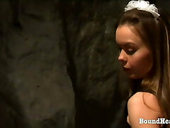 Handcuffed Lesbian Slave Orgasms From Vibrator And Mistress