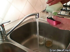 Two workers share very aged grandmother