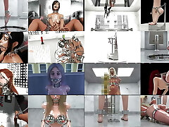 Hardcore Iron Bondage, Latex BDSM Compilation 3D