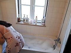 Latina Wife Calls Handyman to Fix the Steaming Tub